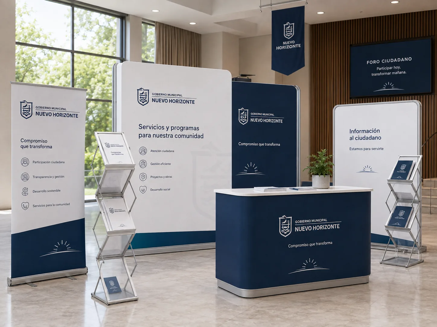 Mamparas y módulos para eventos oficiales y conferencias