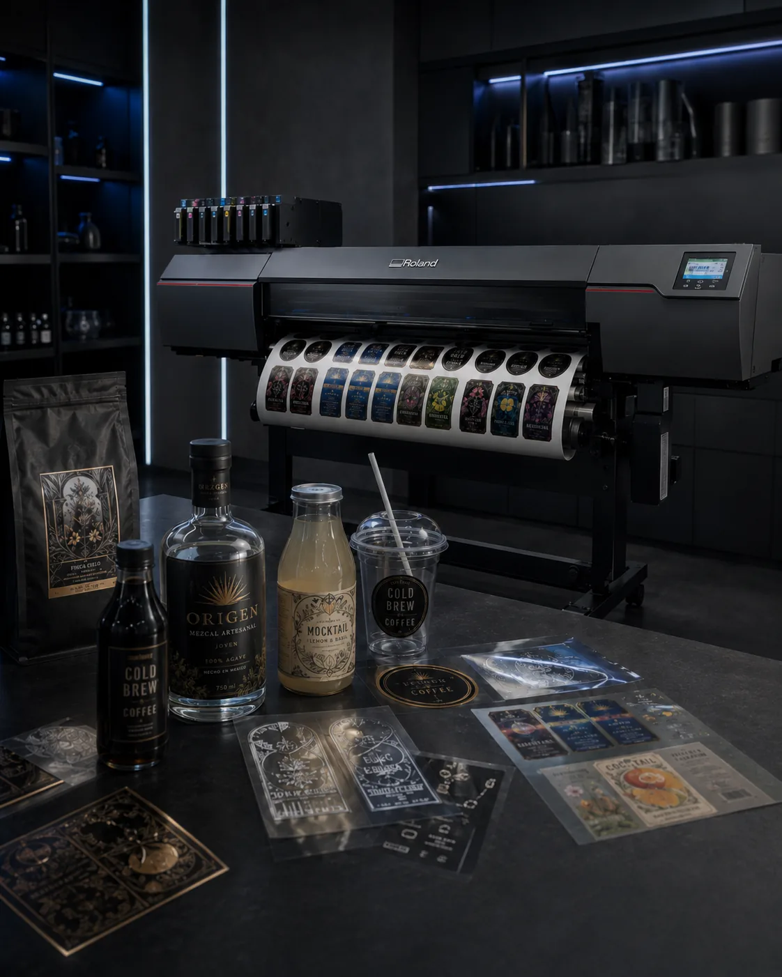 Impresión UV-LED Roland DGXPRESS para etiquetas premium