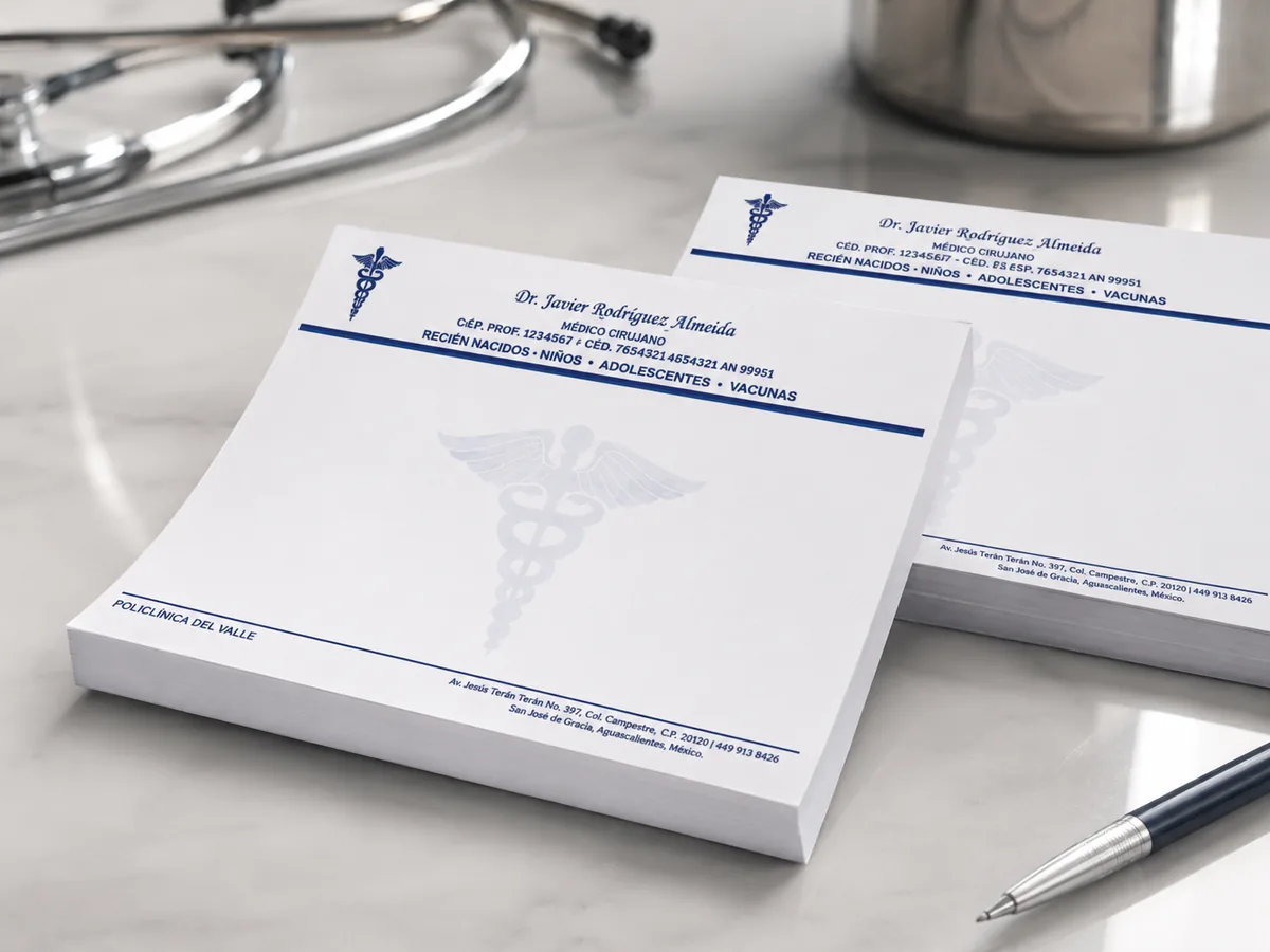 Recetas médicas impresas para clínica