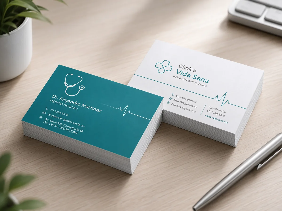 Tarjetas de presentación para personal médico