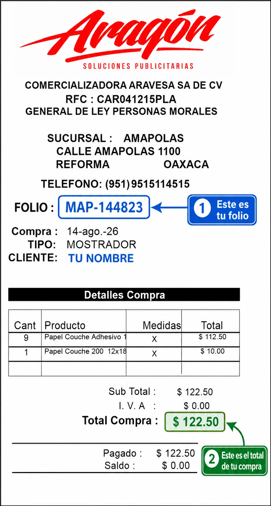 Dónde encontrar el folio en tu ticket